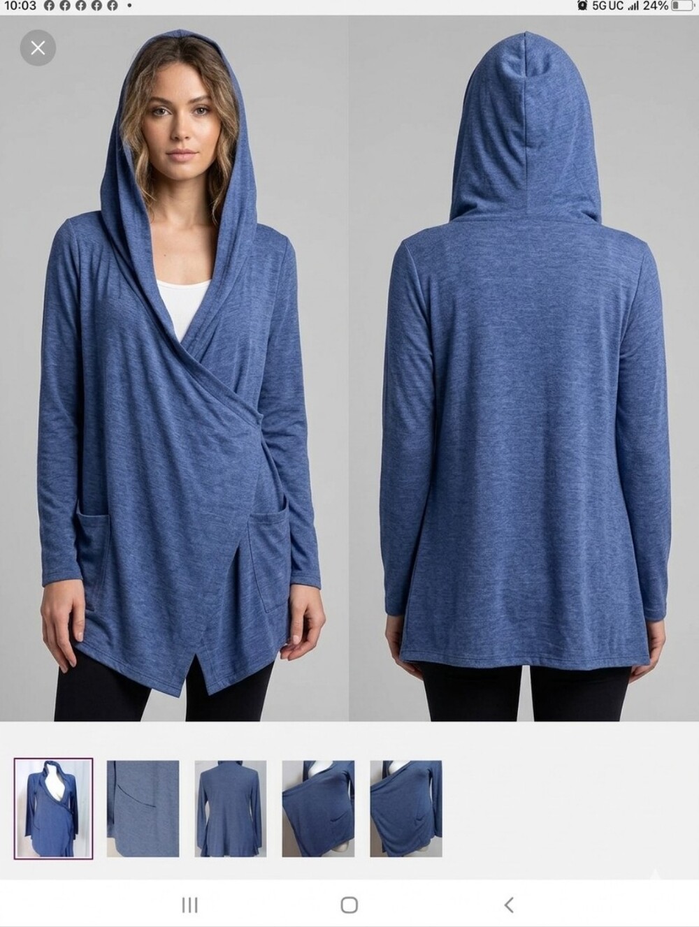 A.N.A. SWINGAWAY HOODIE SIZE XL IN A BEAUTIFUL BLUE